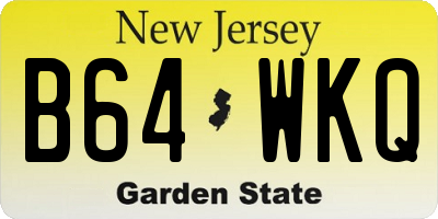 NJ license plate B64WKQ
