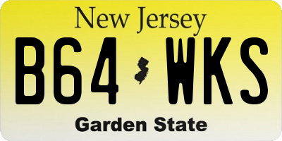 NJ license plate B64WKS