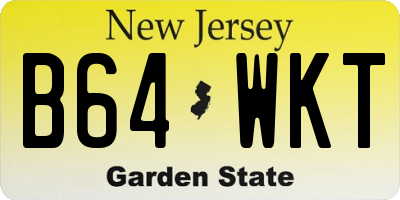 NJ license plate B64WKT