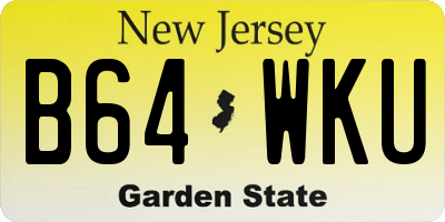 NJ license plate B64WKU
