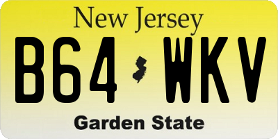 NJ license plate B64WKV