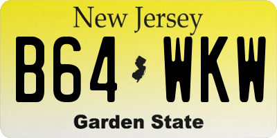 NJ license plate B64WKW