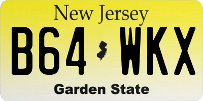 NJ license plate B64WKX