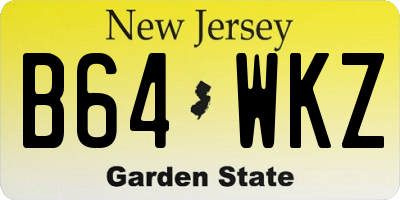 NJ license plate B64WKZ