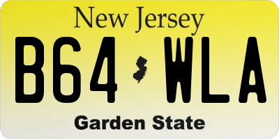 NJ license plate B64WLA