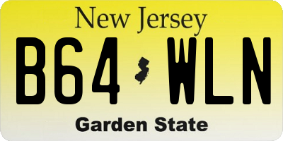 NJ license plate B64WLN