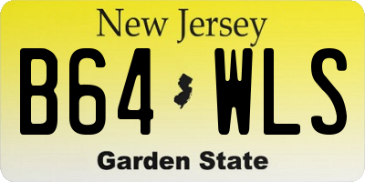 NJ license plate B64WLS