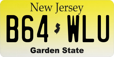 NJ license plate B64WLU