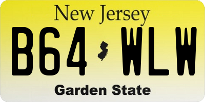 NJ license plate B64WLW