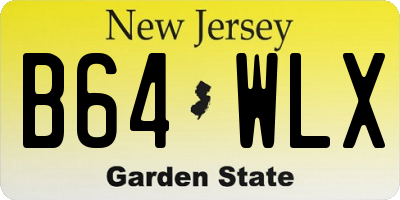 NJ license plate B64WLX