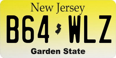 NJ license plate B64WLZ