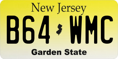 NJ license plate B64WMC