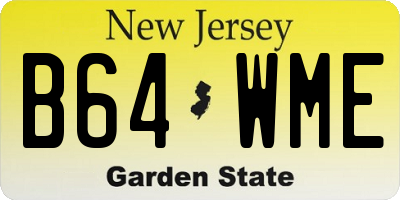 NJ license plate B64WME