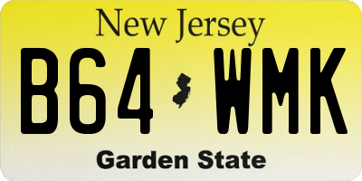 NJ license plate B64WMK