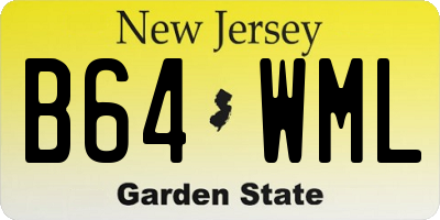 NJ license plate B64WML