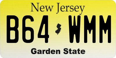 NJ license plate B64WMM