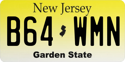 NJ license plate B64WMN