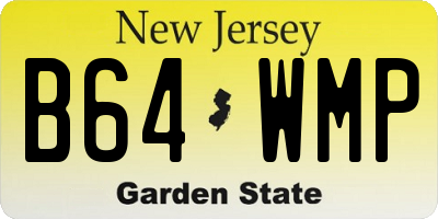 NJ license plate B64WMP