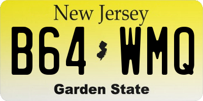 NJ license plate B64WMQ
