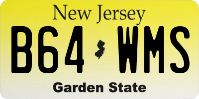 NJ license plate B64WMS