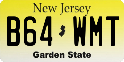 NJ license plate B64WMT