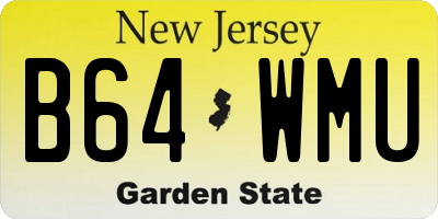 NJ license plate B64WMU
