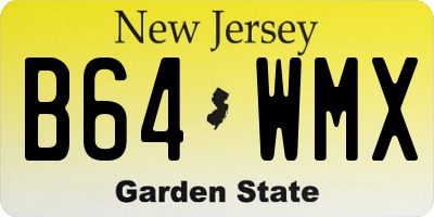 NJ license plate B64WMX