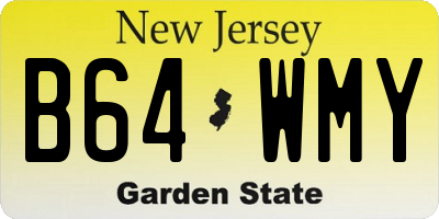 NJ license plate B64WMY