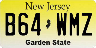 NJ license plate B64WMZ
