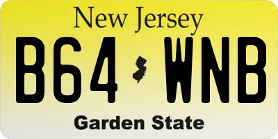 NJ license plate B64WNB