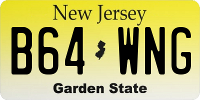 NJ license plate B64WNG
