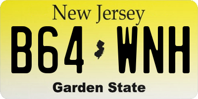 NJ license plate B64WNH