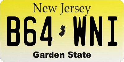 NJ license plate B64WNI