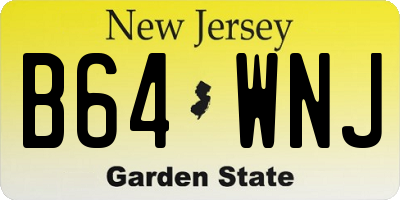 NJ license plate B64WNJ