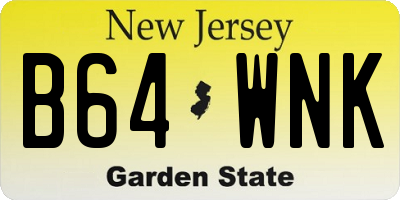 NJ license plate B64WNK