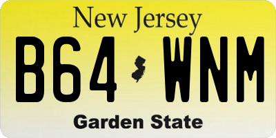 NJ license plate B64WNM