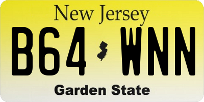 NJ license plate B64WNN