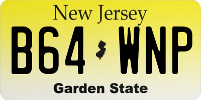 NJ license plate B64WNP