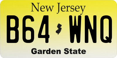 NJ license plate B64WNQ