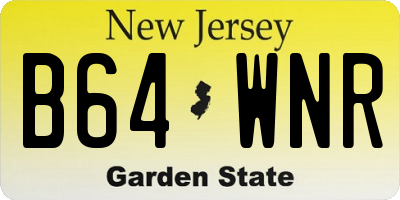 NJ license plate B64WNR