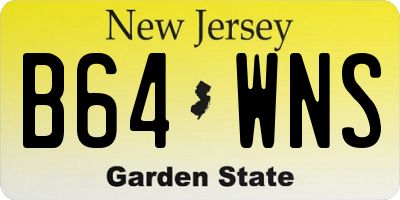 NJ license plate B64WNS