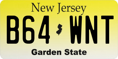 NJ license plate B64WNT