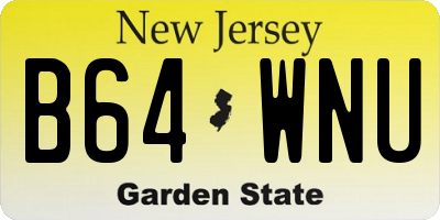 NJ license plate B64WNU