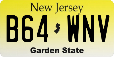 NJ license plate B64WNV
