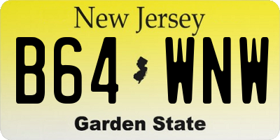 NJ license plate B64WNW