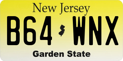NJ license plate B64WNX