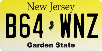 NJ license plate B64WNZ