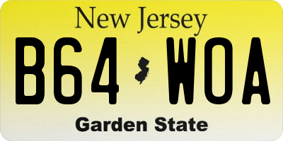 NJ license plate B64WOA