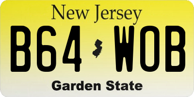 NJ license plate B64WOB