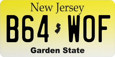 NJ license plate B64WOF
